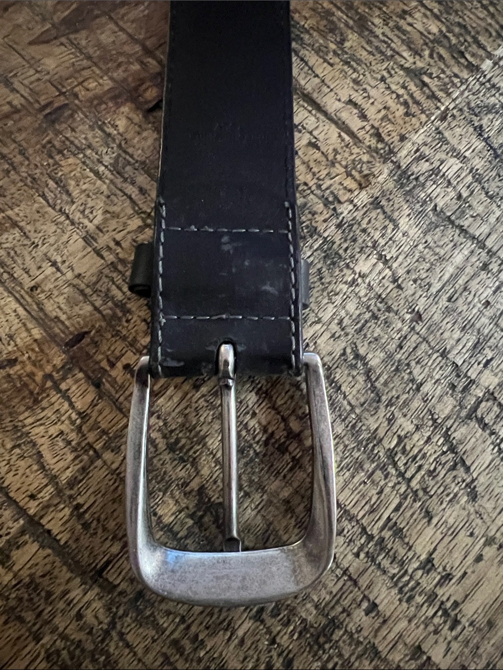 Original Penguin Black Leather Belt with Silver Buckle - Picture 3 of 4